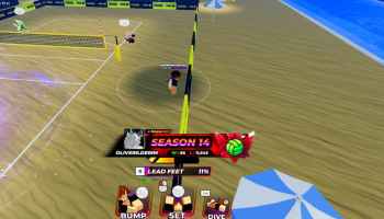 A player using the Lead Feet Ability in Volleyball Legends