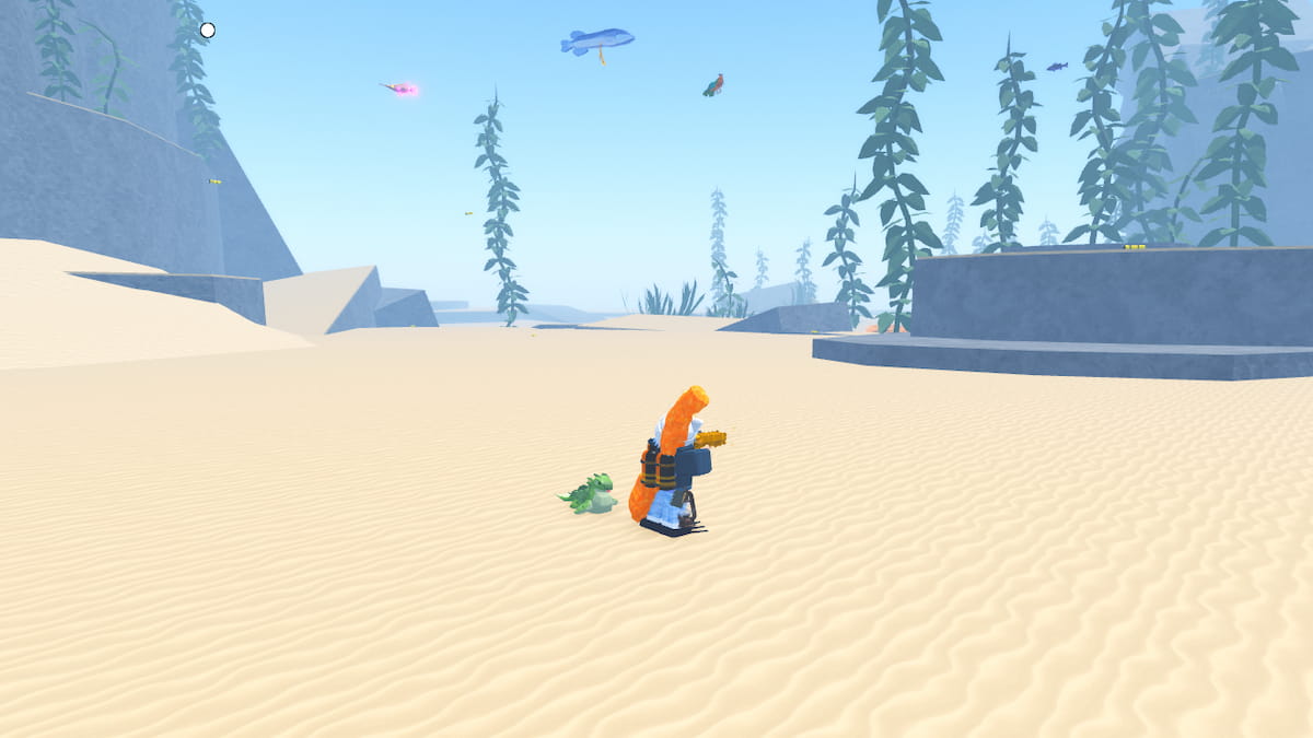 A player using the Trident Striker in Fisch