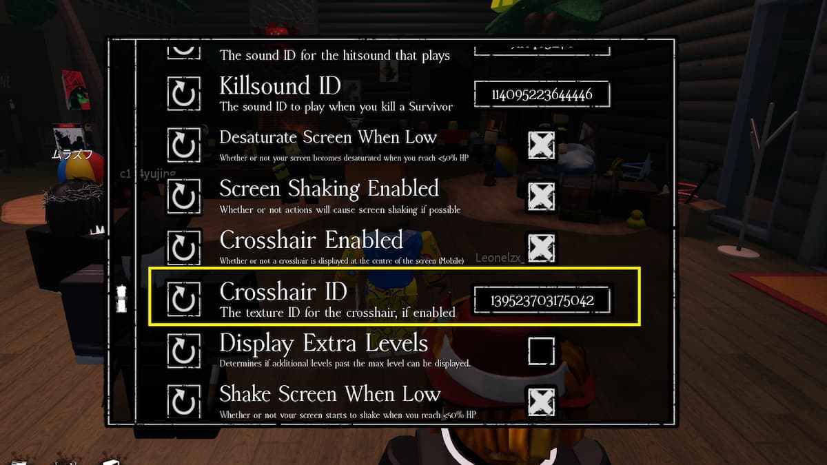 The Forsaken Settings Menu