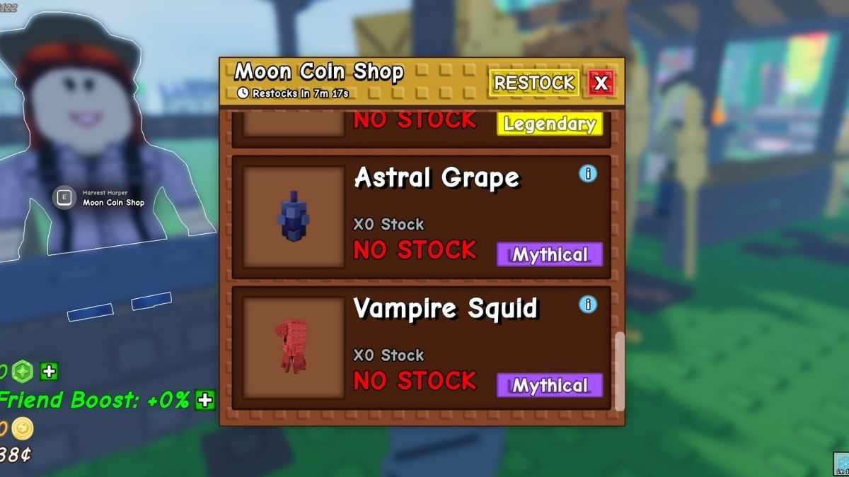 Rewards in Moon Shop in GaG