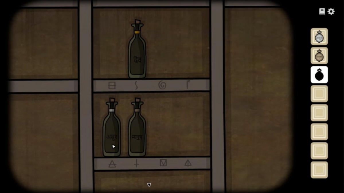 Solving the bottle puzzles in the cellar