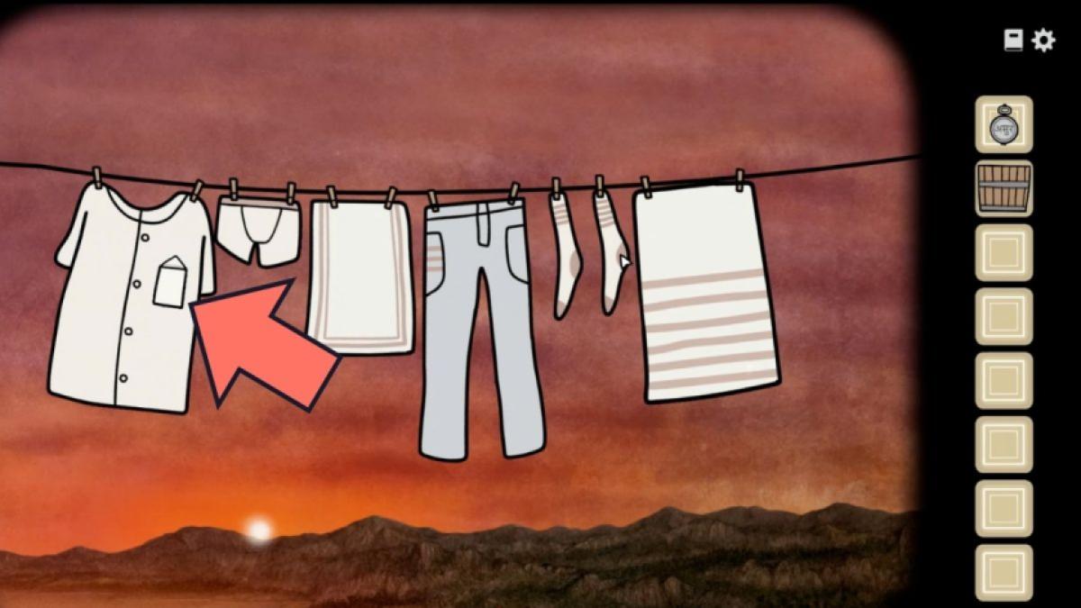 Collecting key from drying clothes