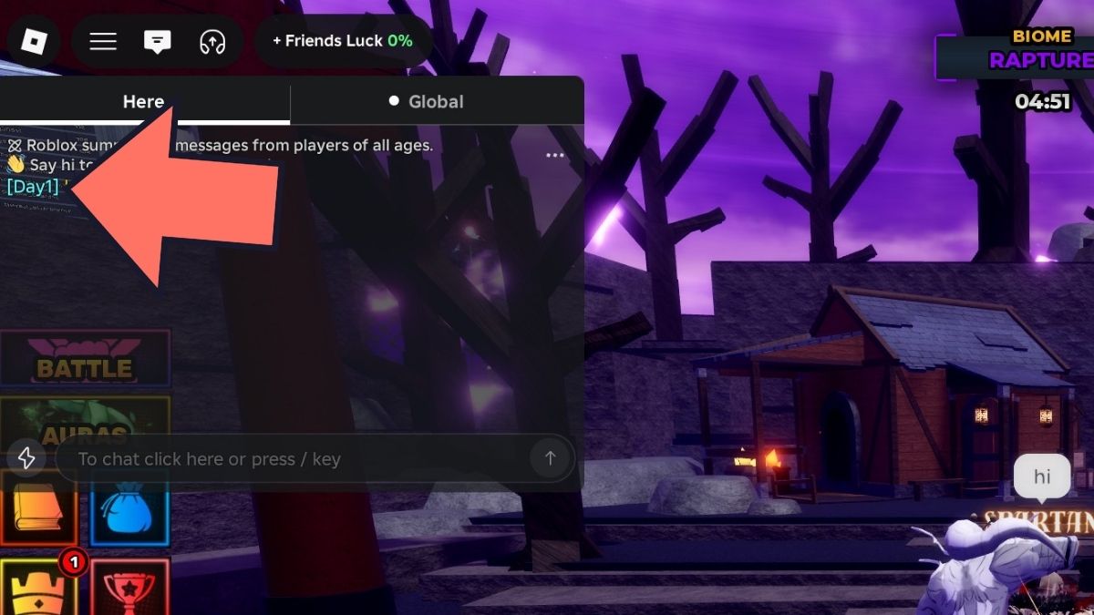 Title equipped in Unscathed Roblox