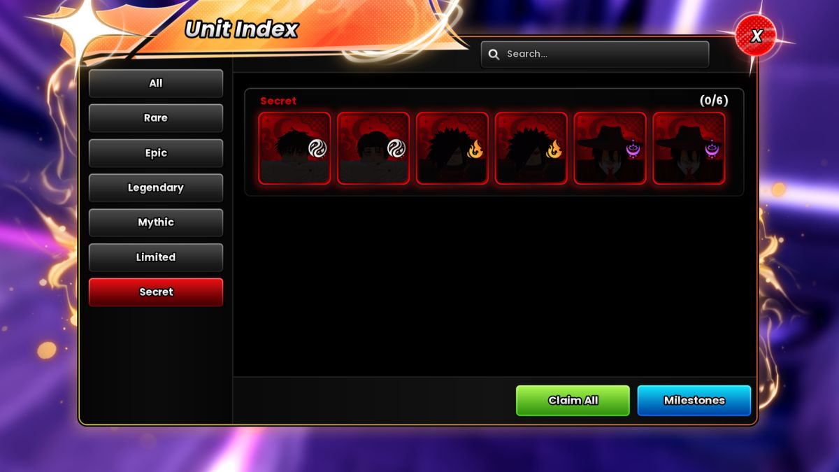 All Secret Units in Anime Origins