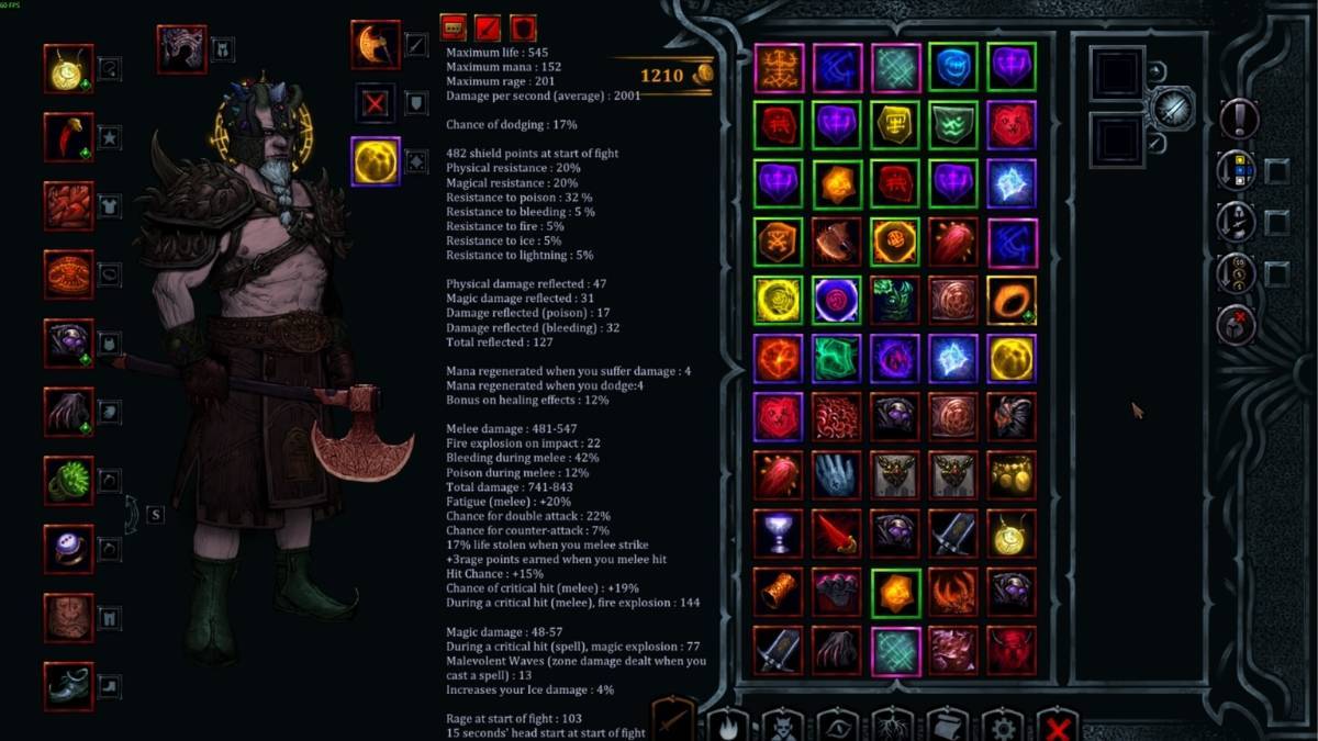 Gear and stats in HellSlave 2