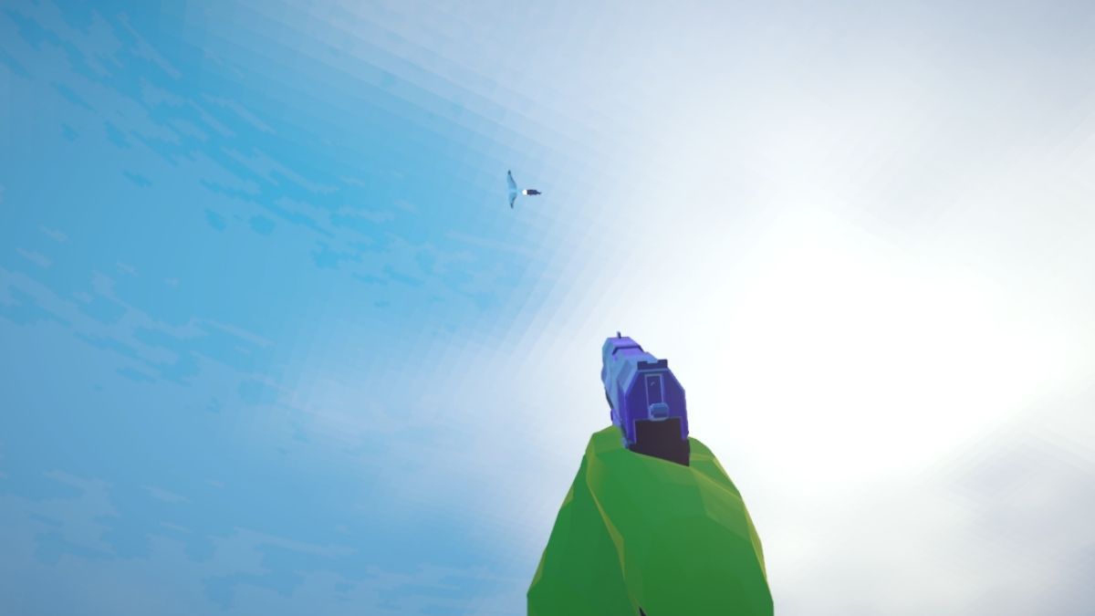 Using the Pistol to shoot at Seagulls for food in How to Fish