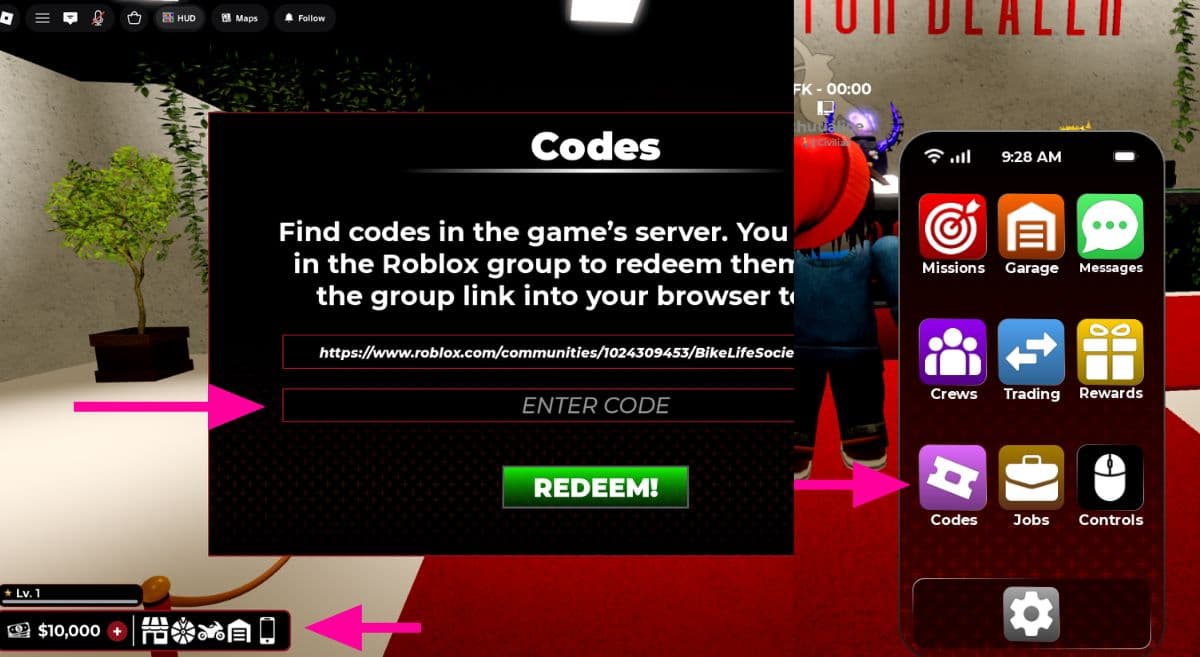 How to Redeem Codes in BikeLife Society
