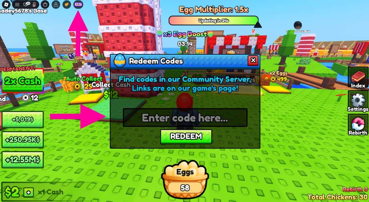 How to Redeem Codes in Chicken Farm