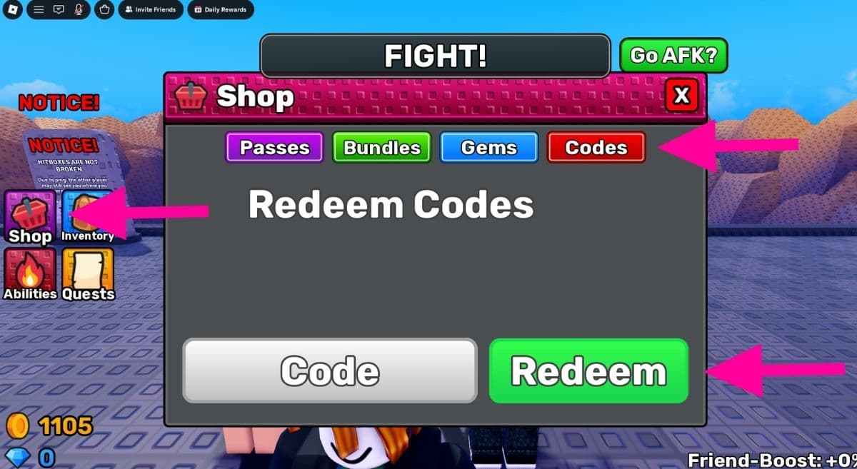 How to Redeem Codes in Pass or Explode