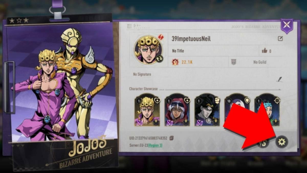 The second part of detailed instructions on redeeming JoJo's Bizarre Adventure Golden Spirit codes