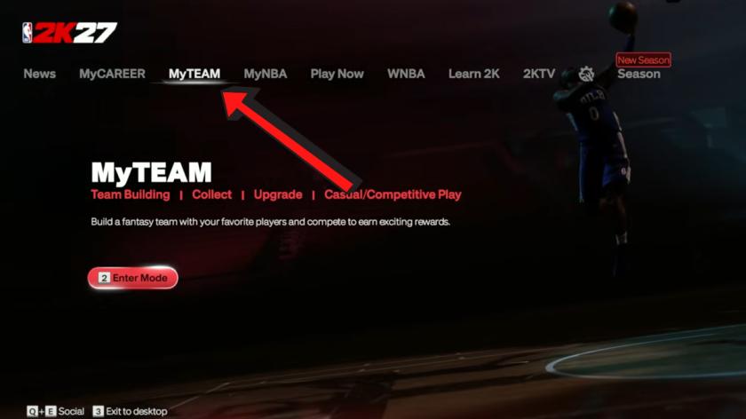 NBA 2K27 Locker Codes Redemption System - My Team window