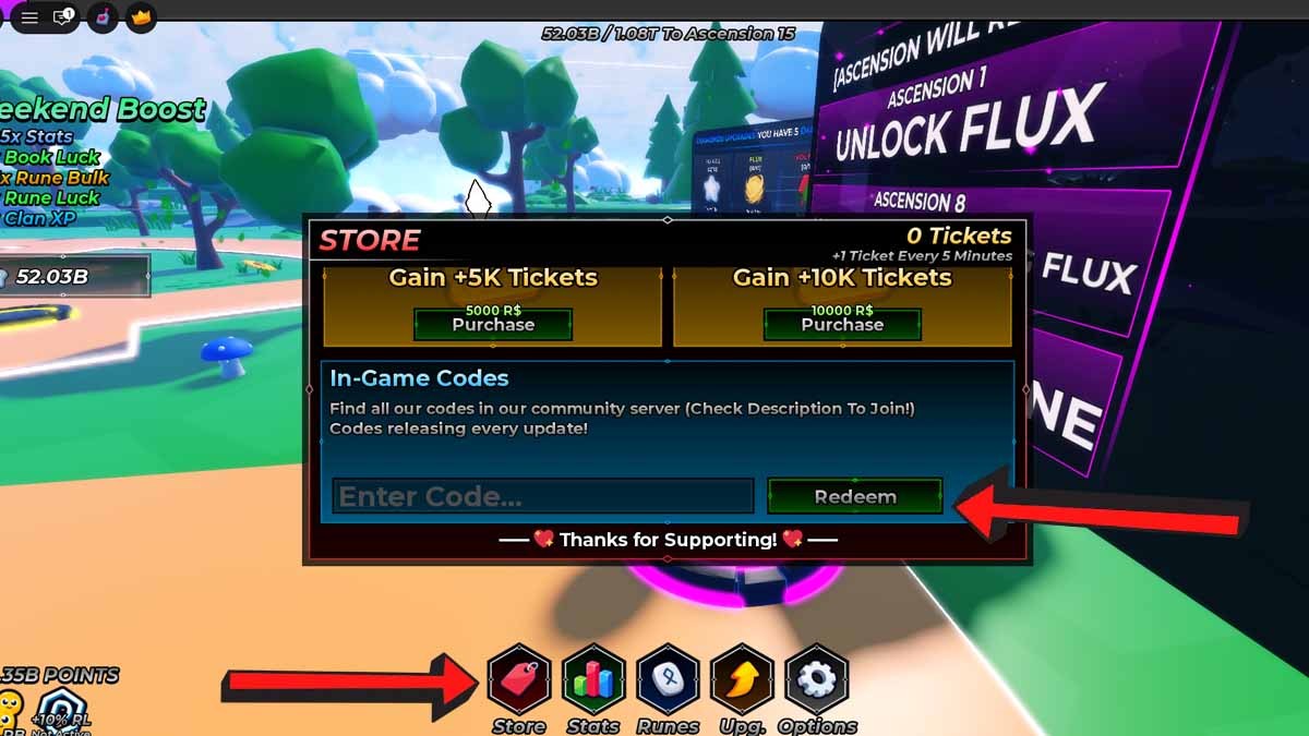 Roblox Ascension Incremental 2 Codes Redemption System