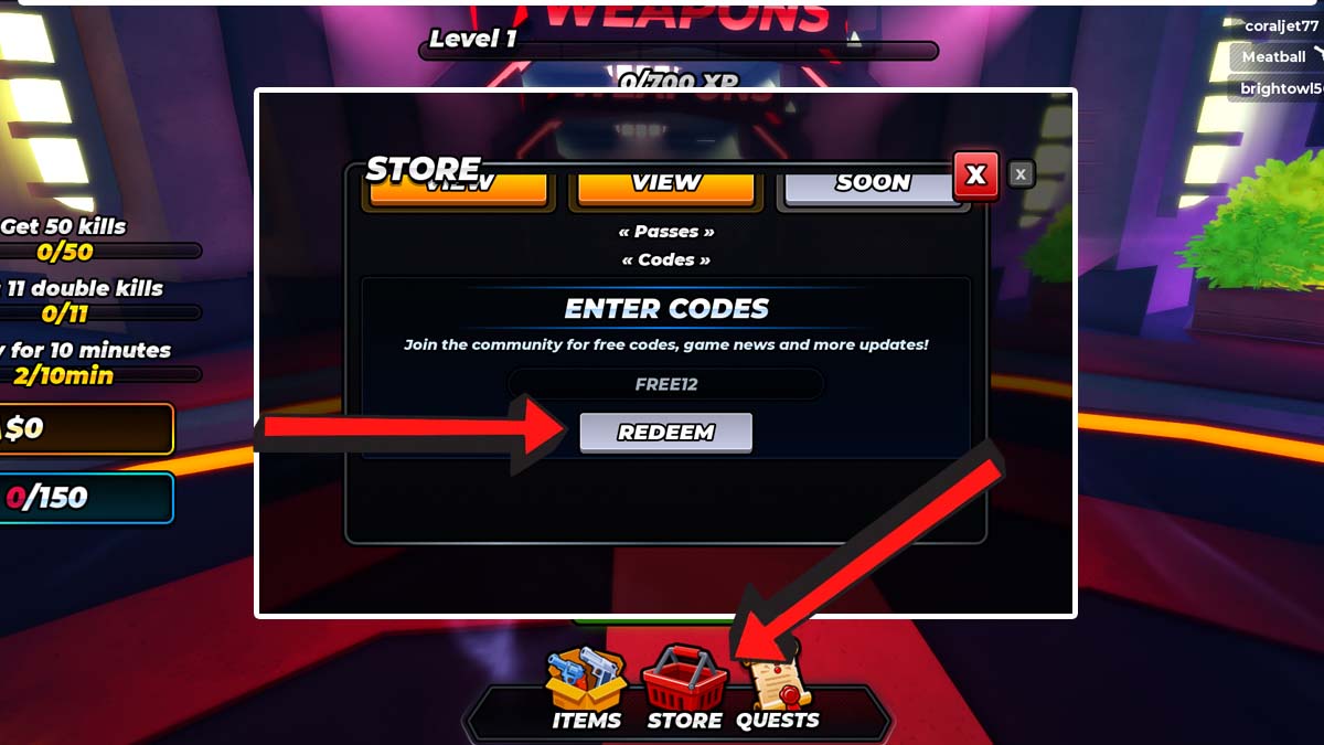 Roblox One Shot Codes Redemption System