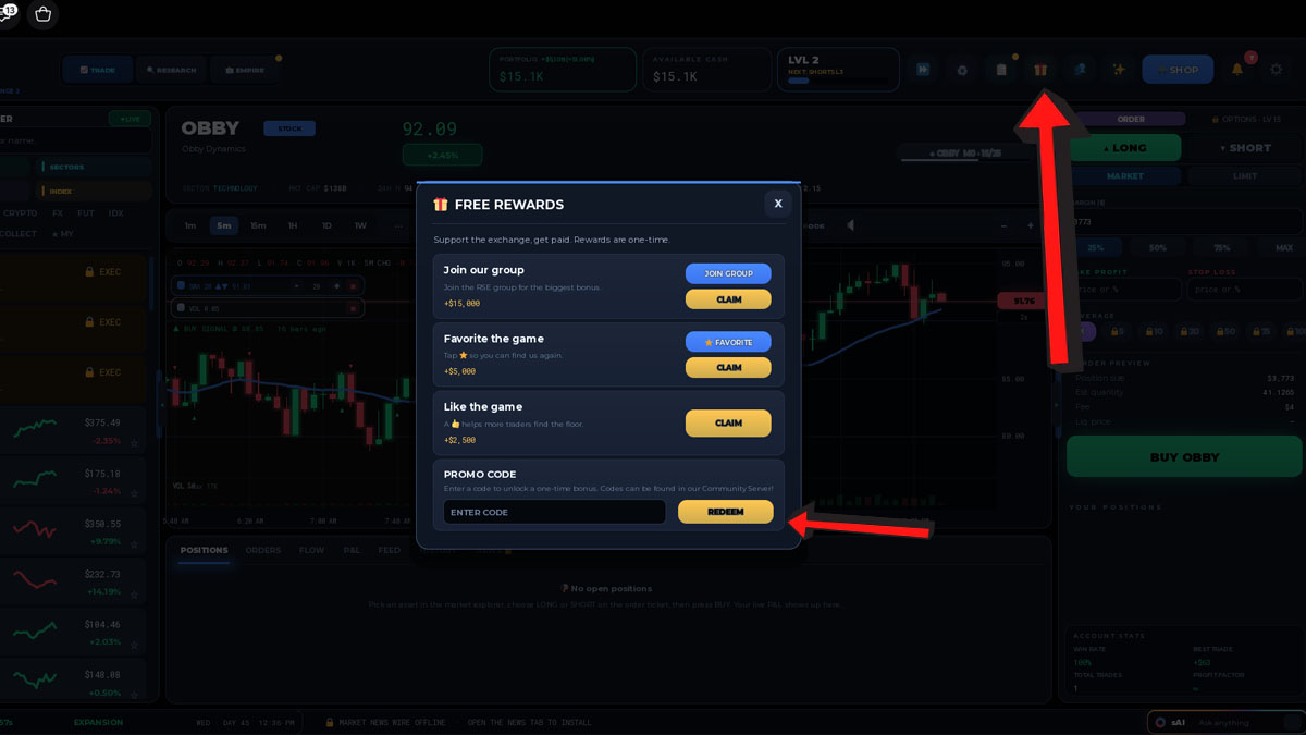 Roblox Stock Exchange 2 Codes Redemption System