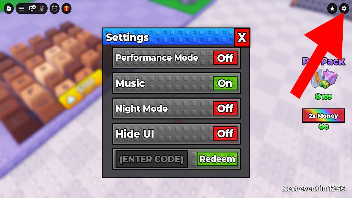 Arrow pointing to the Unbox ASMR settings button.