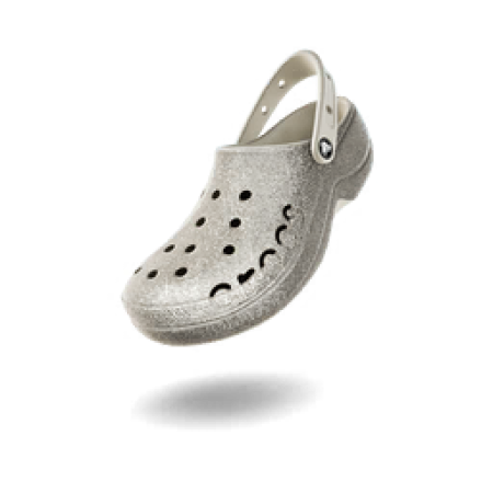 Crocs Baya Glitter Platform Clog ‘Pearl White’