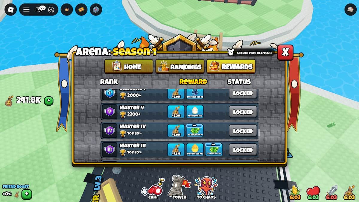 image showing Arena Rewards in Grow a Chicken Fighter