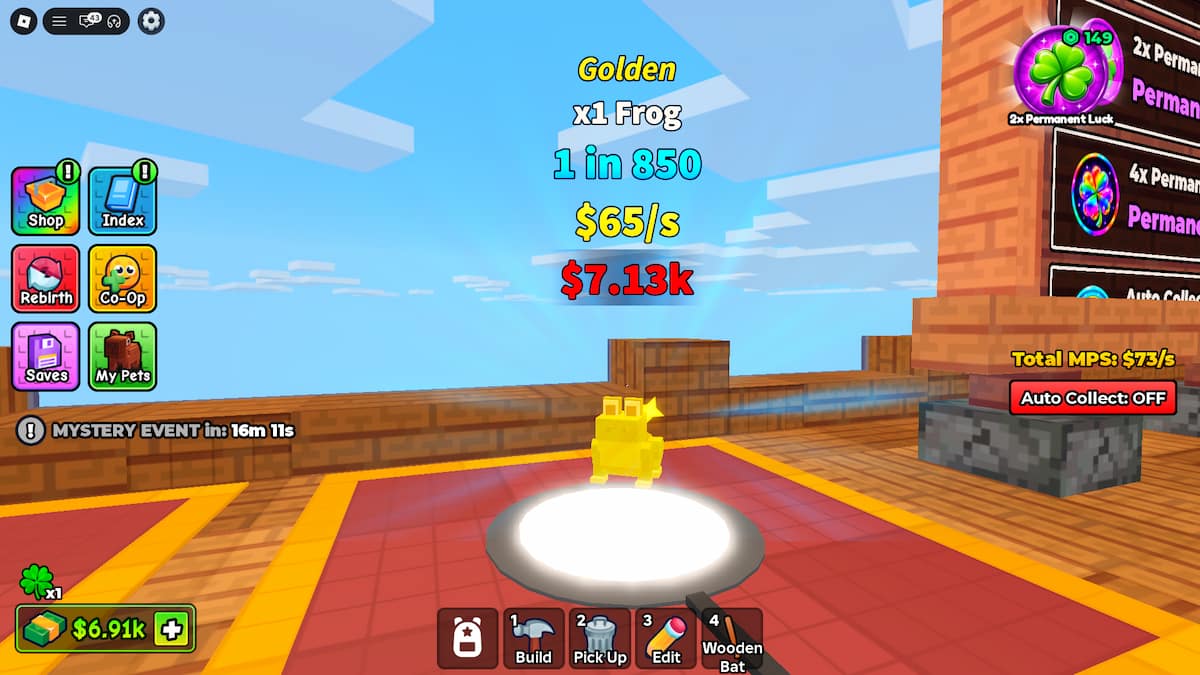 image showing a Golden Pet in Build a Base and Steal