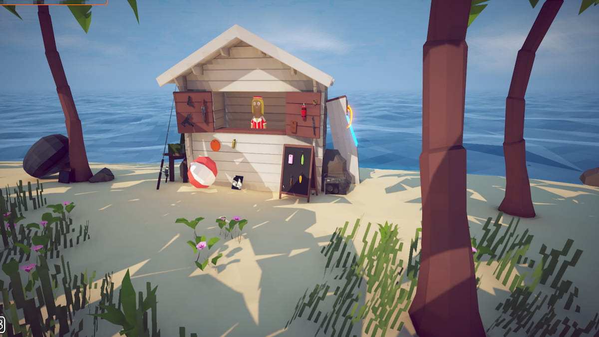 image showing the gear shop on Desert Island in How to Fish