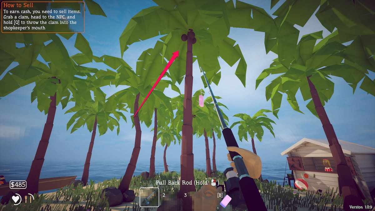 image showing the tree for coconut lure in How to Fish