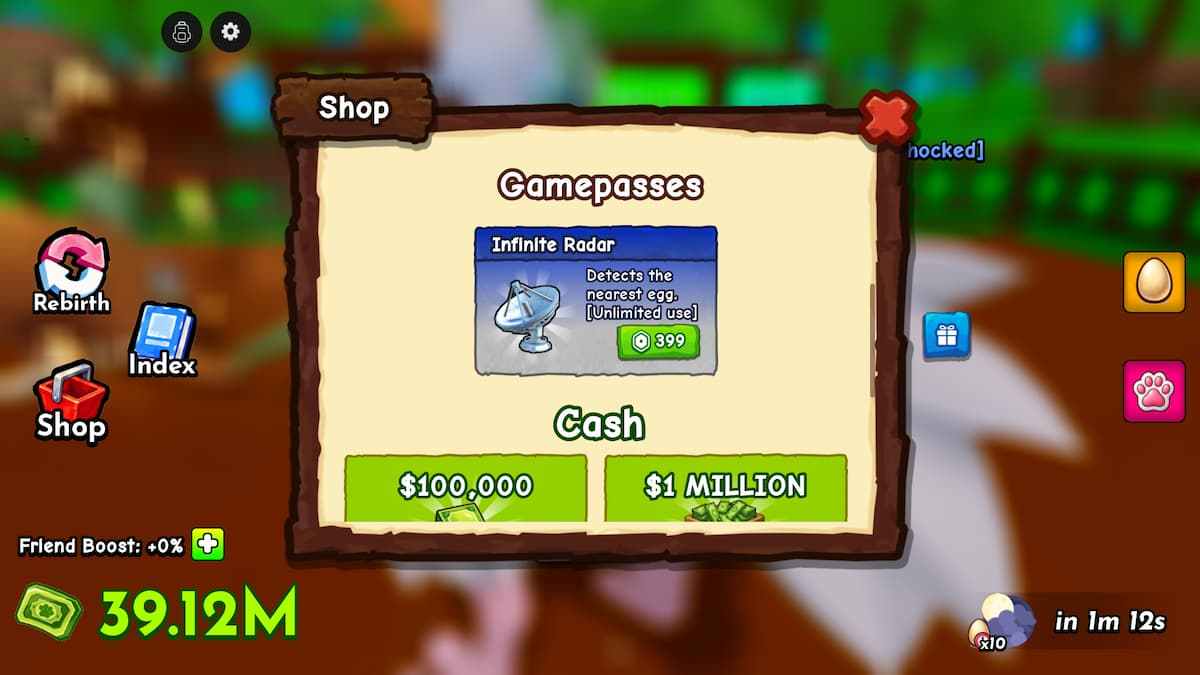 Infinite Radar in Ride a Pet