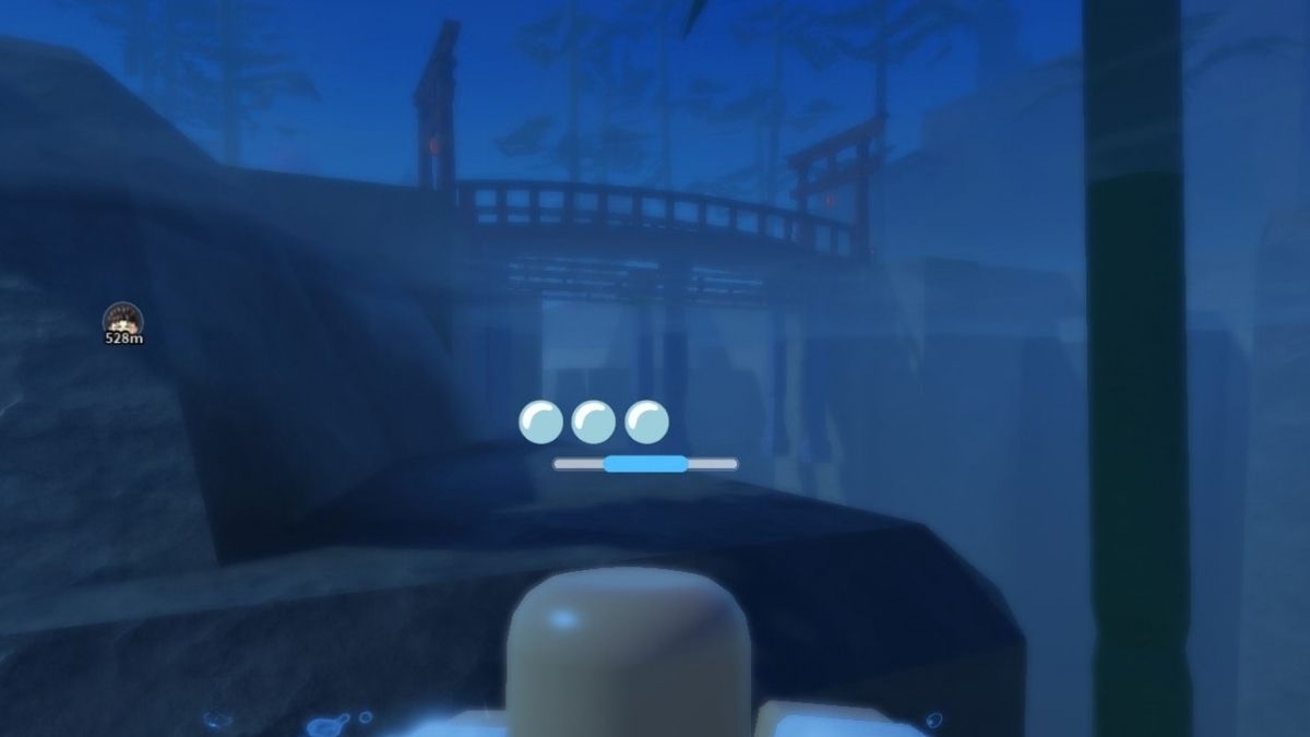 Underwater view for the Underwater Rocks quest in Slayer 2