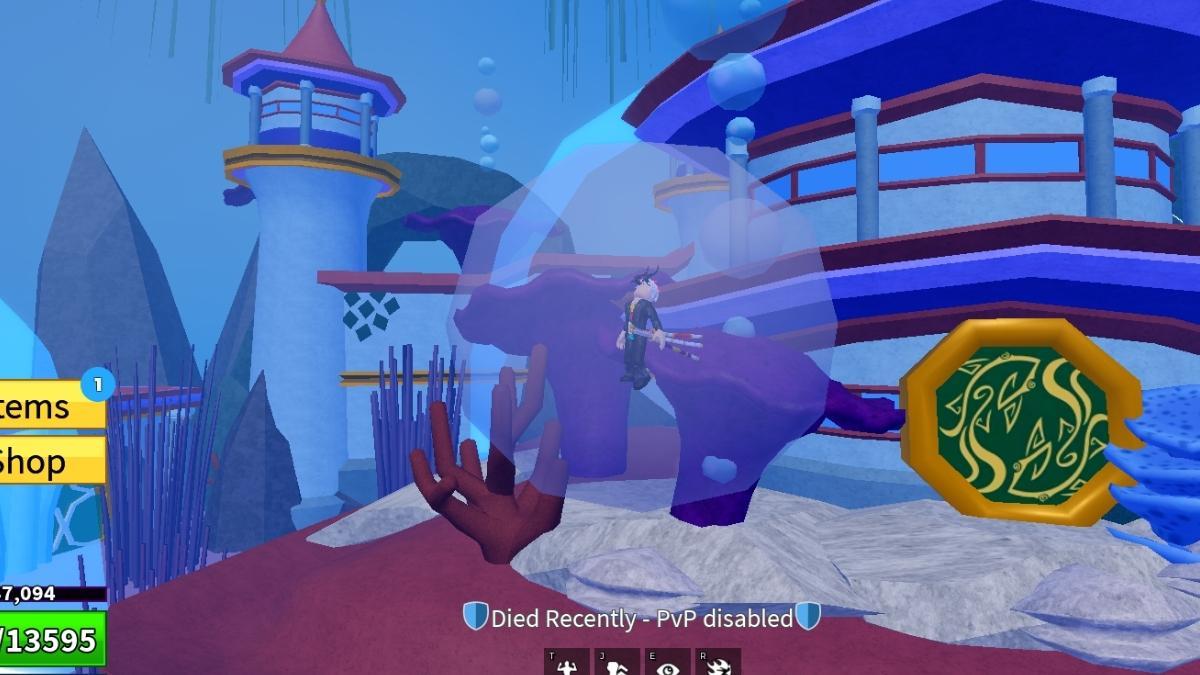 Riding the Bubbles in the Underwater City in Blox Fruits for secret island quests