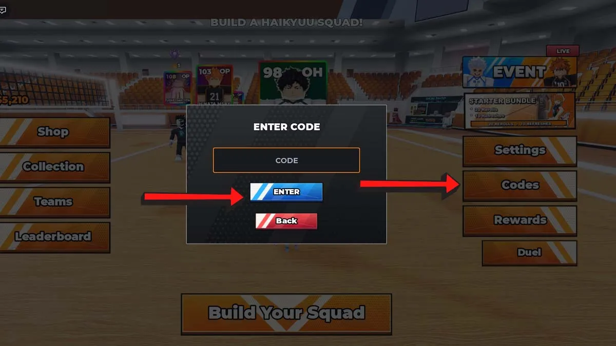 Build A Volleyball Squad Codes Redemption System