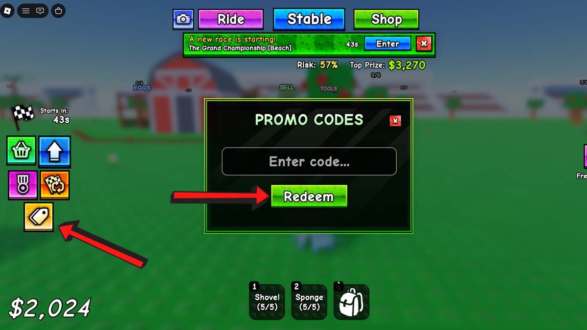 Race Horses Codes Redemption System.