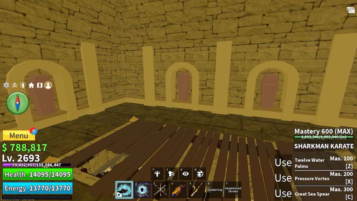 image showing inside the pyramid on Desert Island in Blox Fruits
