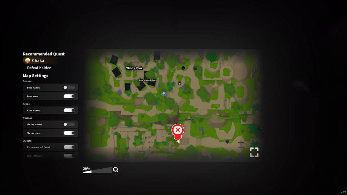 image showing the location of the Boulder Push game in Slayers 2