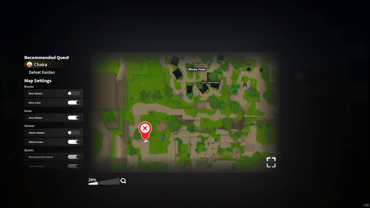 image showing the location of the Boulders in Slayers 2