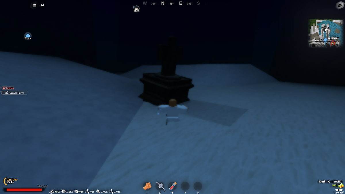 image showing the location of the hidden area in Iceveil Valley