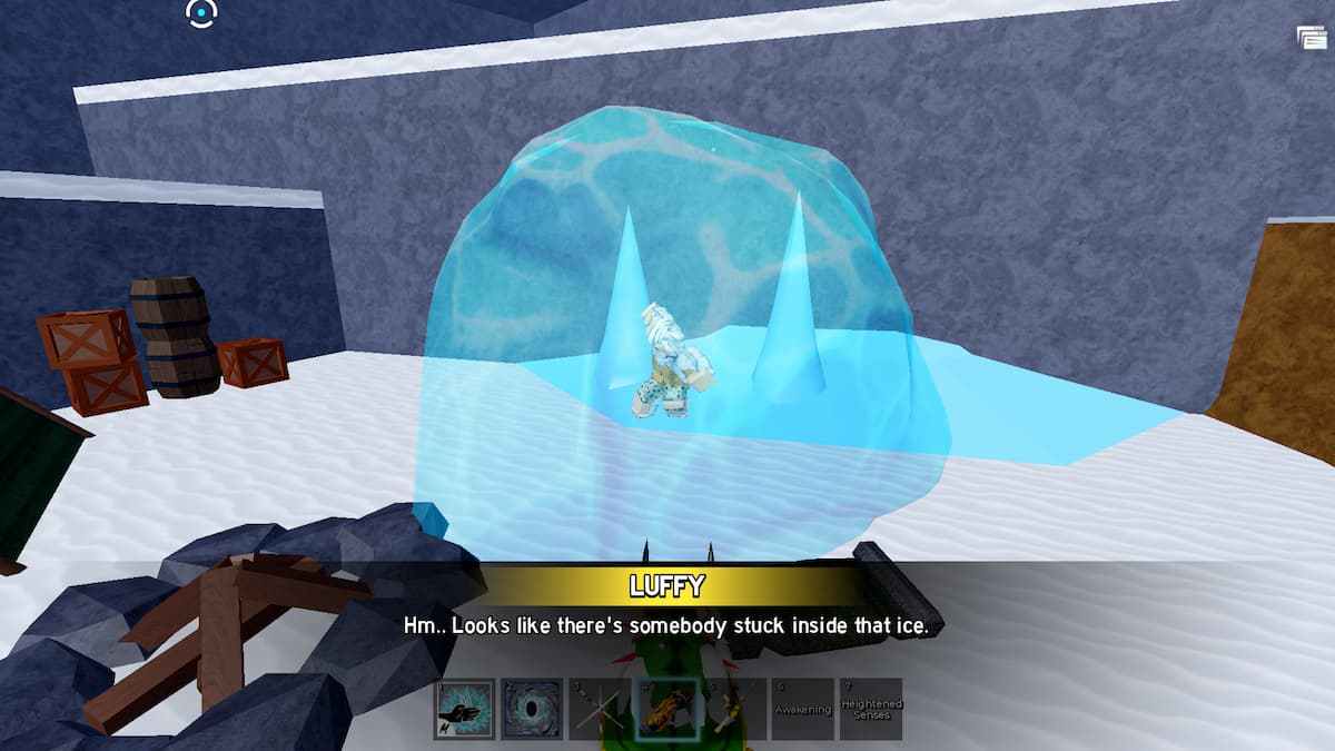 image showing the npc stuck in ice at Snow Island