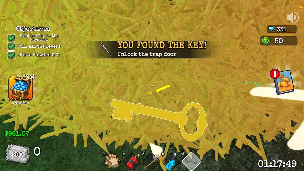 key in Search for The Needle Basement Map