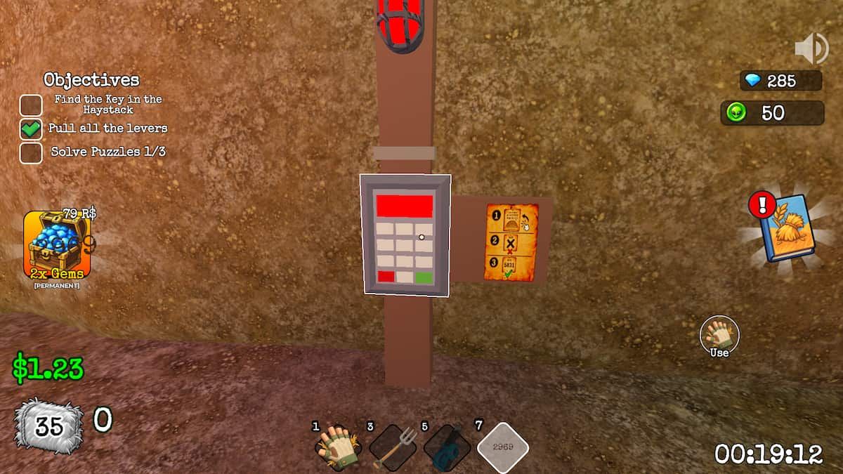 keypad lock in Search for the Needle