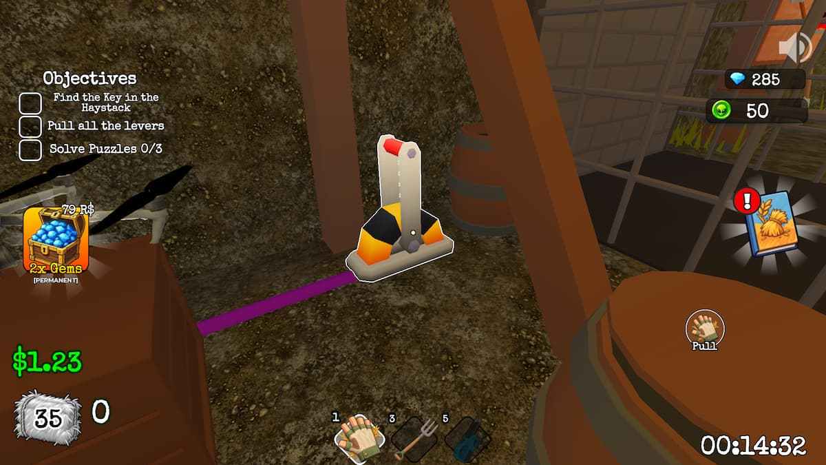 purple lever in Search for the Needle