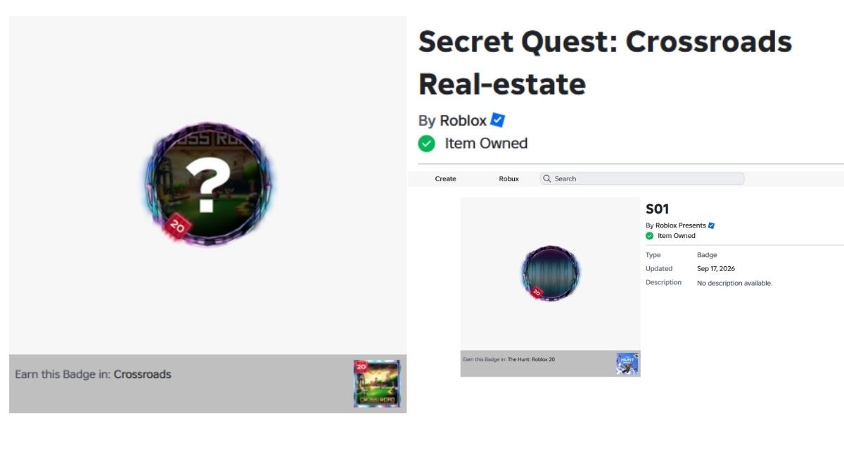 Secret badge and UGC in Crossroads Roblox
