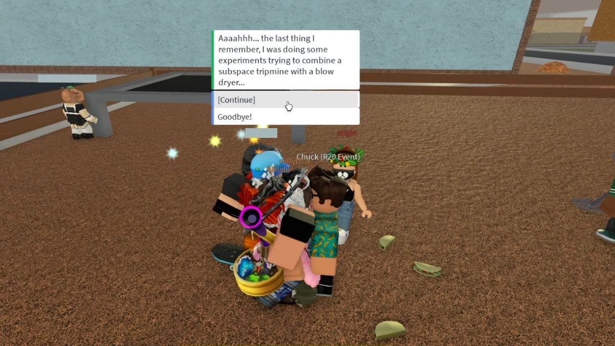 Chuck the Time Traveler NPC in Roblox High School