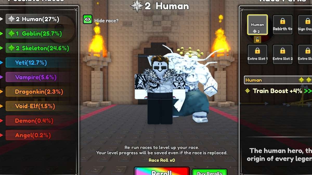 Rerolling races in +1 Loot To Forge