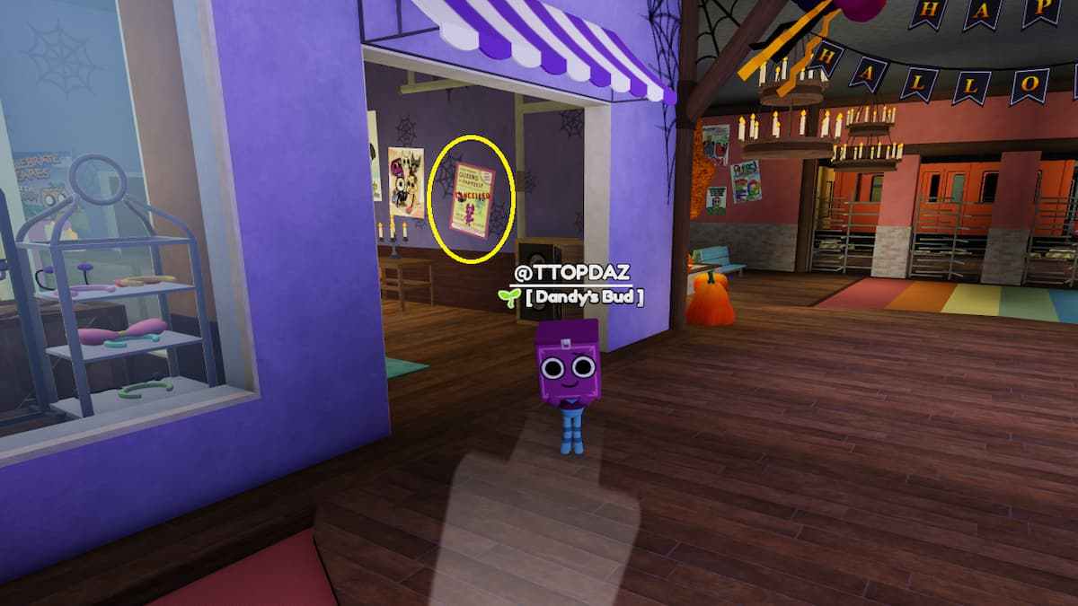 A wall poster in Dandy's World