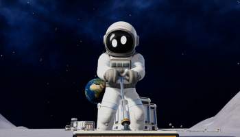 A player digging on the surface of Moon