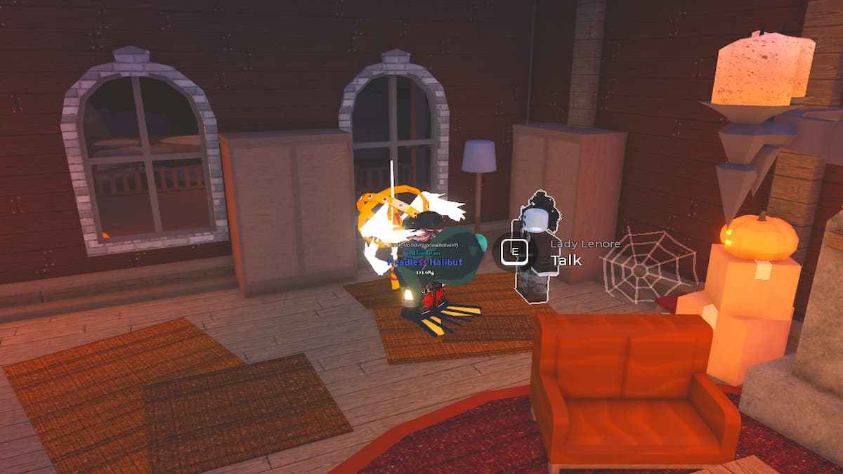 A player giving a fish to an NPC in Fisch