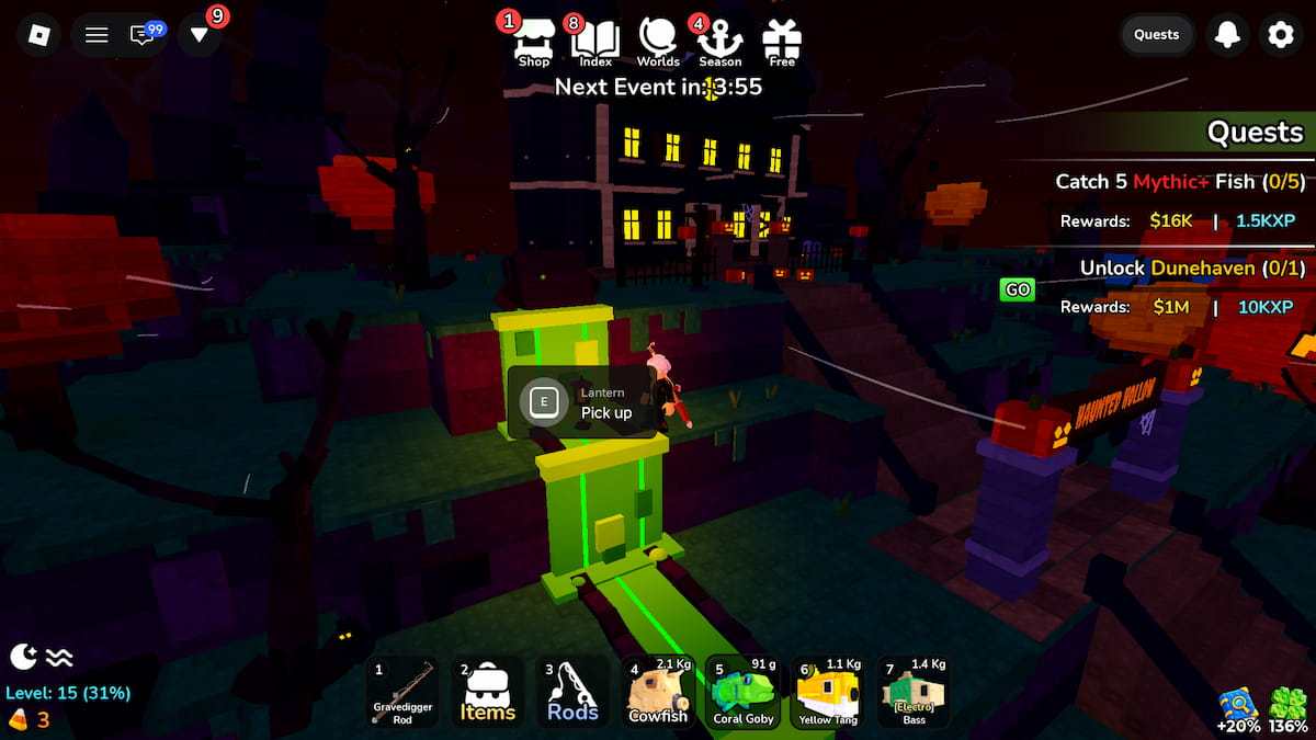 Lantern Location in Deep Fishing