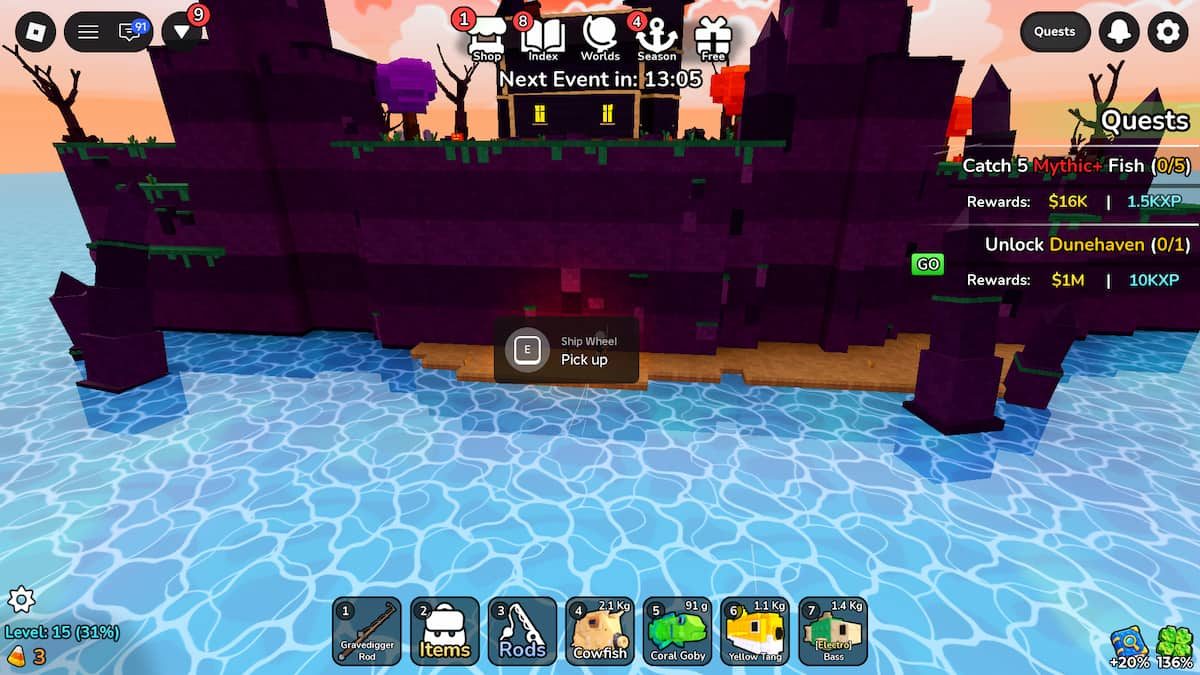Ship Wheel Location in Deep Fishing