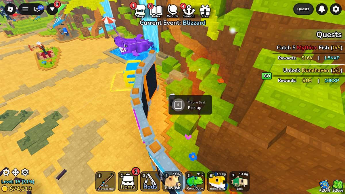 Throne Seat Location in Deep Fishing