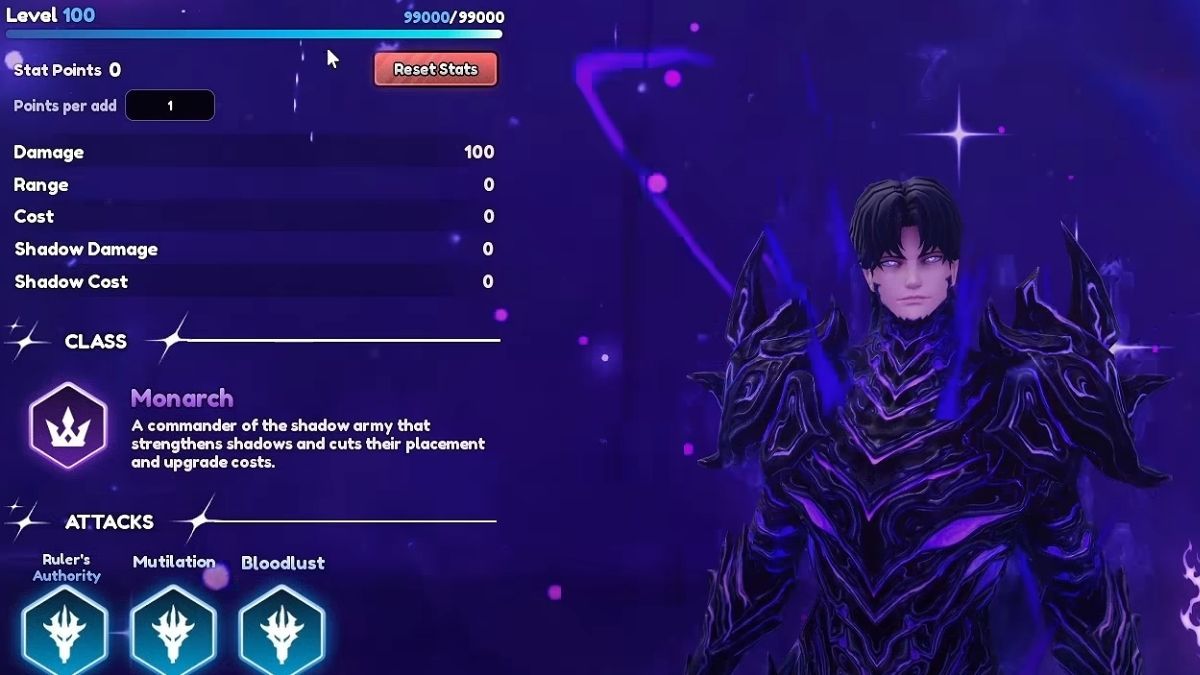 True Shadow Monarch unit in Vanguards
