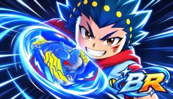 Bey Rivals codes featured artwork showing an anime-style character launching a blue and yellow spinning top with the BR logo.