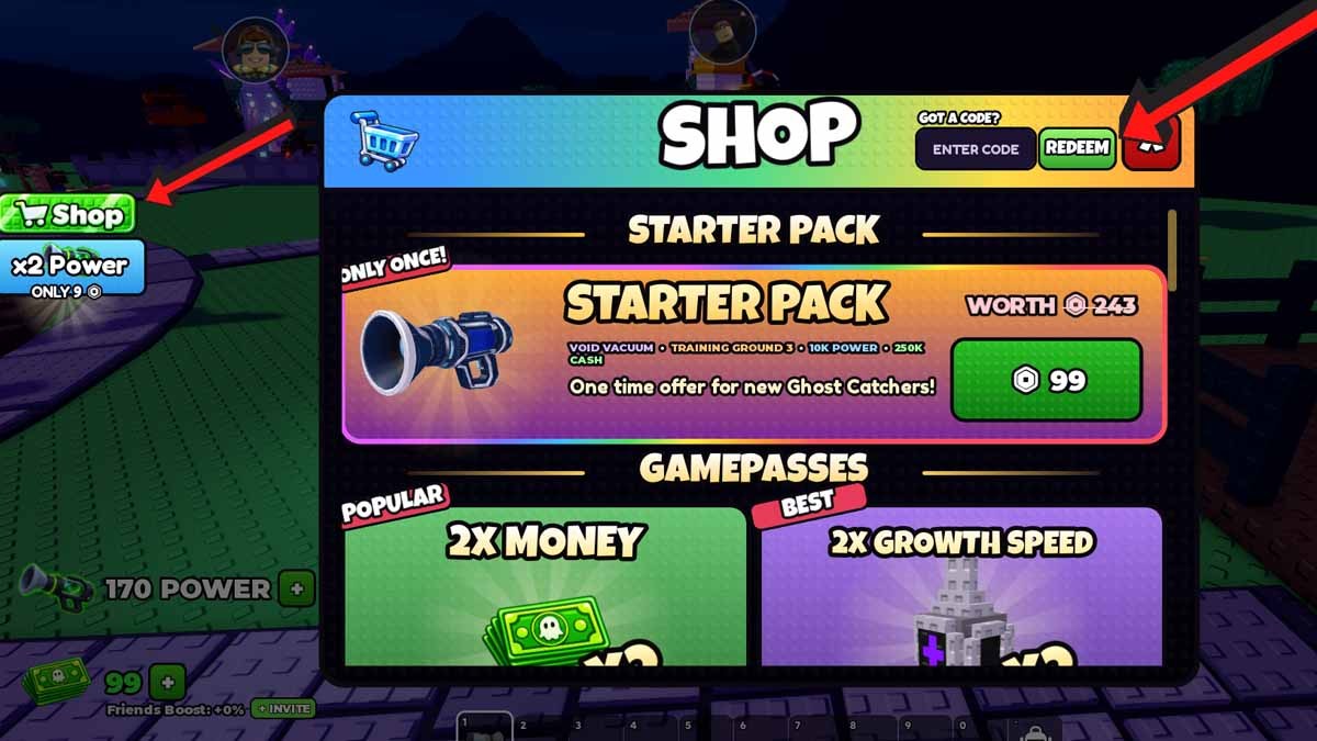 Catch a Ghost Codes Redemption System
