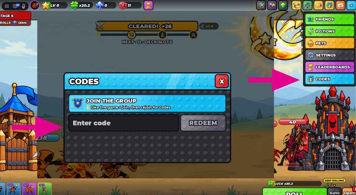 How to Redeem Codes in Roll A Stickman